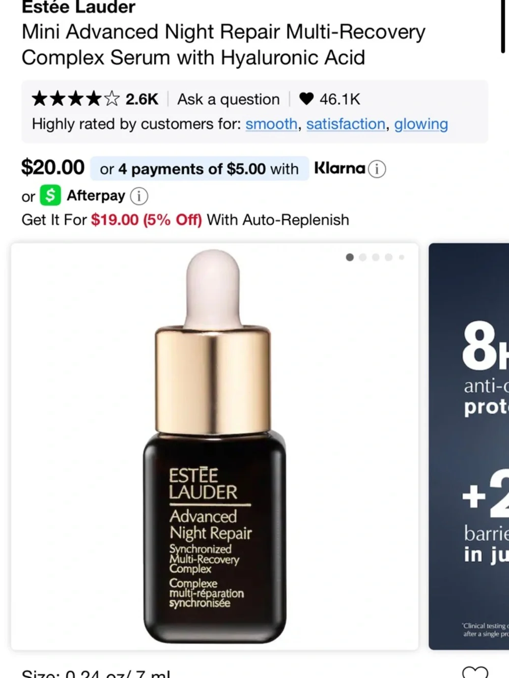 Travel size Estee lauded advanced night repair&3 tatcha water cream - Picture 2 of 4